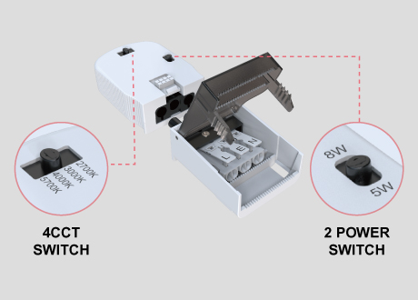 4CCT & 2 Power switch Fast installation via Loop in/out terminal